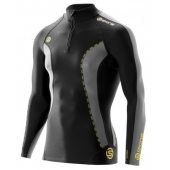 SKINS DNAmic Thermal Men's Compression L/S Mock Neck with zip Black/Pewter (DT00010750002) + DÁREK DLE VÝBĚRU!