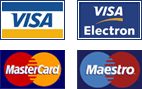 Akceptujeme karty VISA, VISA Electron, Mastercard a Maestro